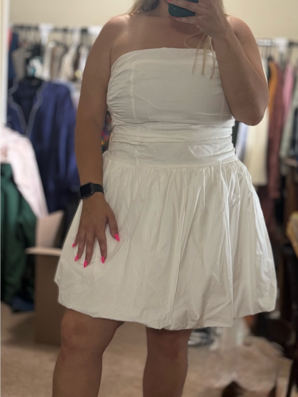 Strapless White Sundress - Flared Skirt- Band of the Free